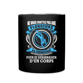 Plongeurs et corps - Mug uni - noir - Devant