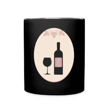 wein - Tasse einfarbig - Schwarz - Vorne