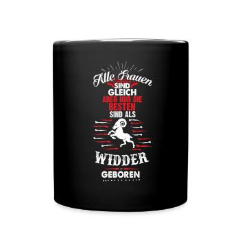 Widder Sternzeichen - Tasse einfarbig - Schwarz - Vorne