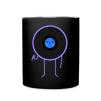 Pop Vinyl Disk Musik - Tasse einfarbig - Schwarz - Vorne