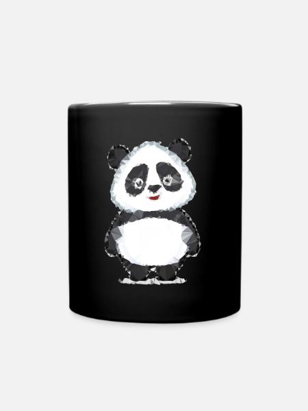 Panda Polygon - Tasse einfarbig - Schwarz