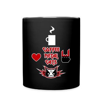 Coffee, Metal, Cats - Tasse einfarbig - Schwarz - Vorne