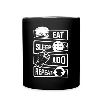 Mangez le sommeil Judo Répétition - Défense Martial - Mug uni - noir - Devant