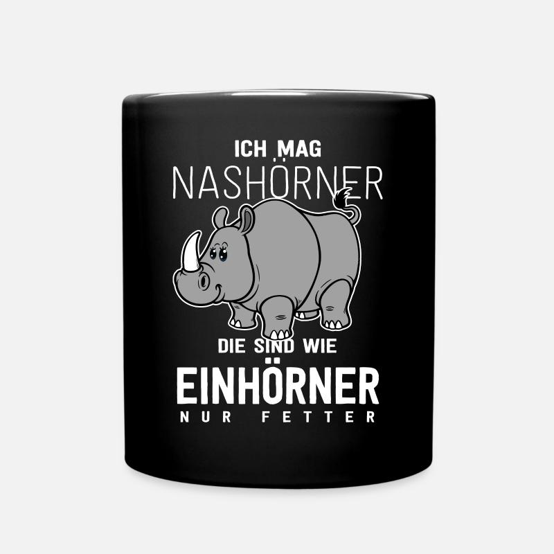 Nashorn - Tasse einfarbig - Schwarz