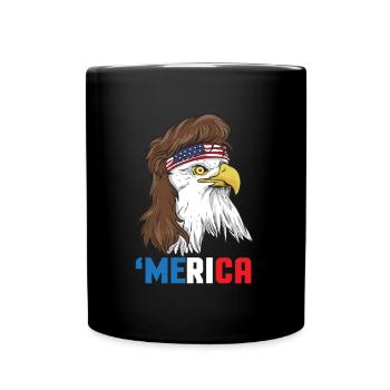 Patriotic Mullet Eagle Independence Day July 4th - Tasse einfarbig - Schwarz - Vorne