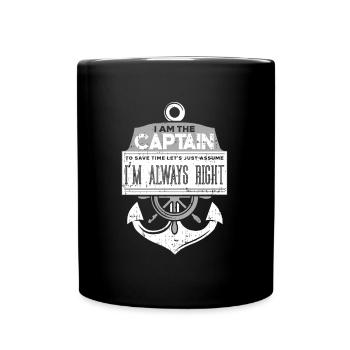 Boat captain boat owner gift - Full Colour Mug - black - Front