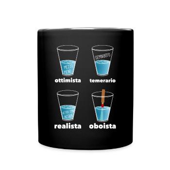 Vetro con acqua - oboista - Tasse einfarbig - Schwarz - Vorne