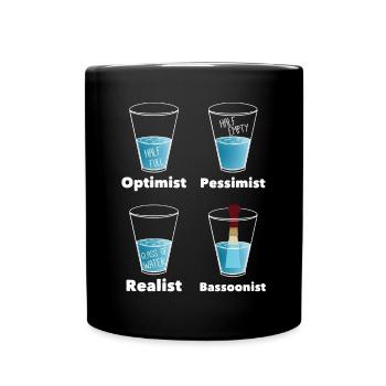 Optimists play bassoon! - Tasse einfarbig - Schwarz - Vorne