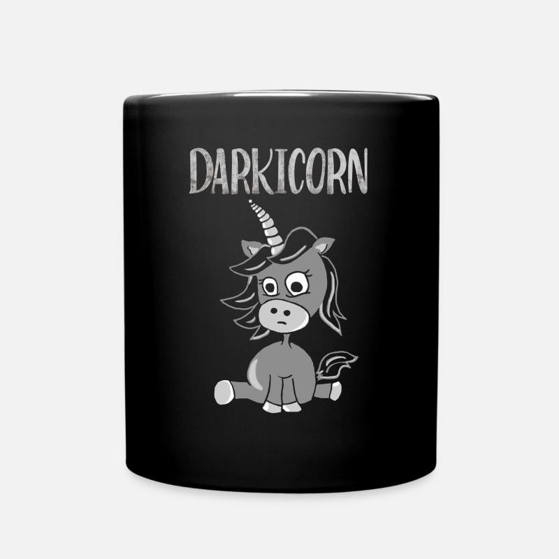 Darkicorn ... Unicorn Einhorn dark - Tasse einfarbig - Schwarz