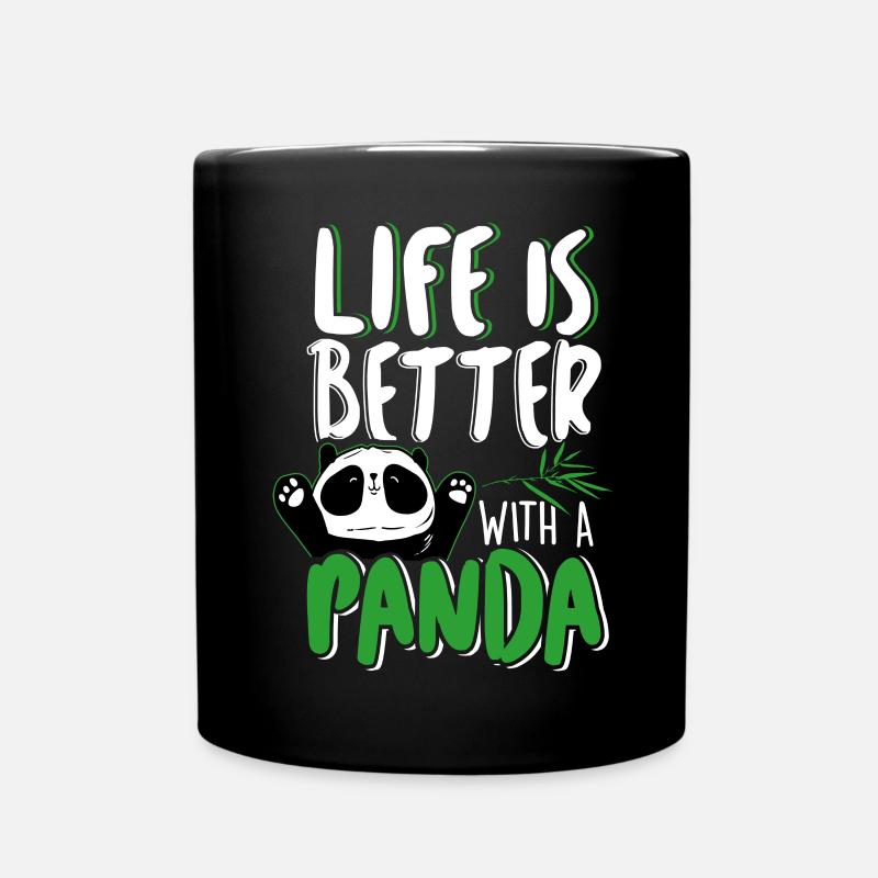 Life is better with a Panda - Pandas Pandas - Full Colour Mug - black