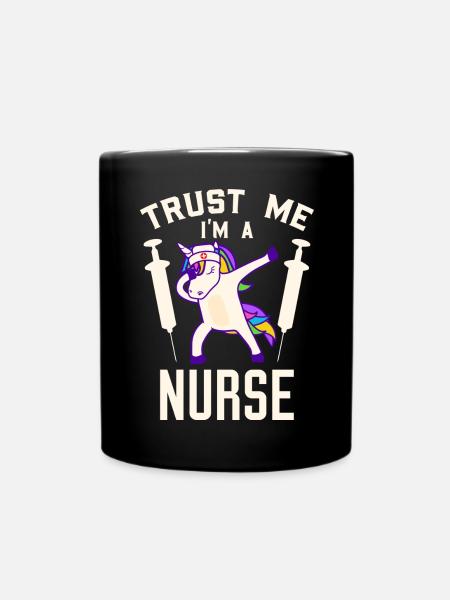 Infirmière tamponnant le cadeau de licorne de danse - Mug uni - noir