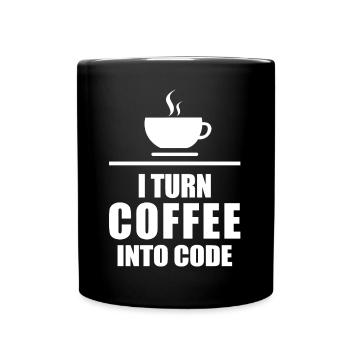 Coffee Caffeine Programming Code - Full Colour Mug - black - Front
