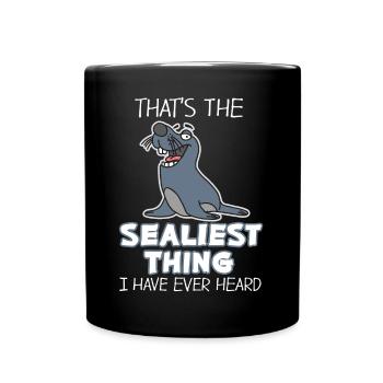 Seehund - Tasse einfarbig - Schwarz - Vorne