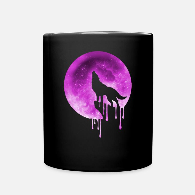 vollmond wolf t-shirt - Tasse einfarbig - Schwarz