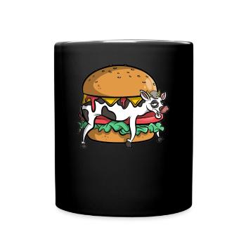 Burger à la viande fraîche - vache - boeuf - Mug uni - noir - Devant