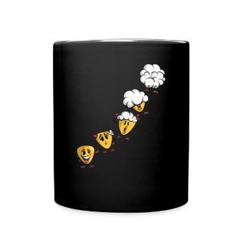 Corn grain to popcorn - corn evolution - Full Colour Mug - black - Front