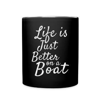 Boot Yacht Segeln - Tasse einfarbig - Schwarz - Vorne
