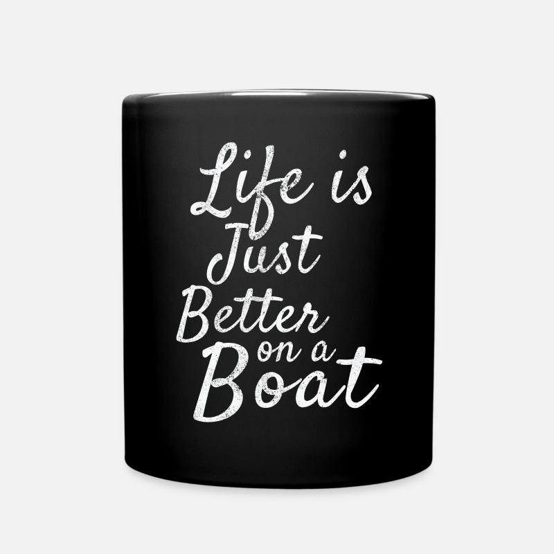 Boot Yacht Segeln - Tasse einfarbig - Schwarz