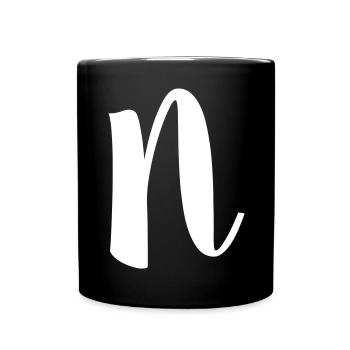 Letter N - Full Colour Mug - black - Front