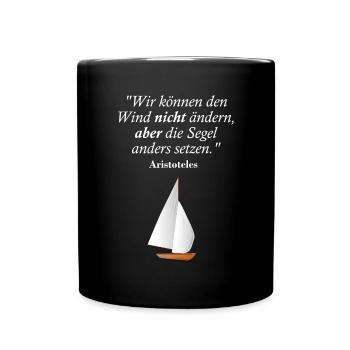 Segelboot Aristoteles - Tasse einfarbig - Schwarz - Vorne