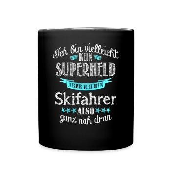 Skifahrer - Tasse einfarbig - Schwarz - Vorne