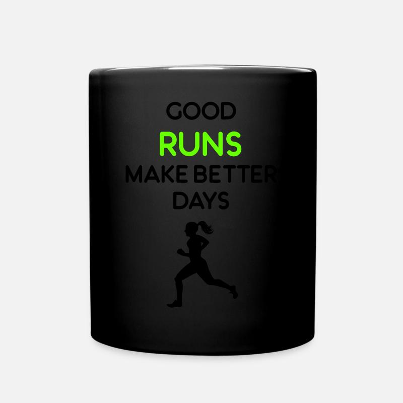 Laufen Joggerin Läuferin Geschenk - Tasse einfarbig - Schwarz