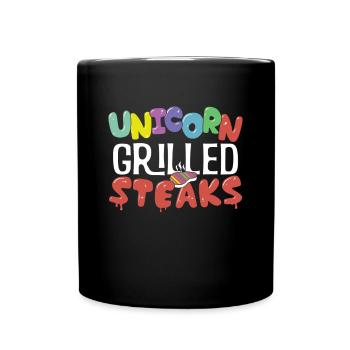 Einhorn Fleisch Grillen Lecker Unicorn - Tasse einfarbig - Schwarz - Vorne