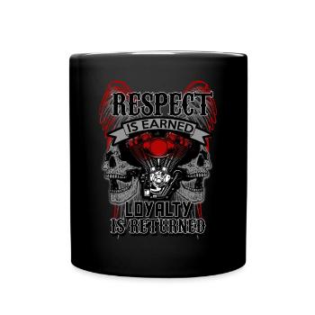 Respect! Biker Motorcyclist Chopper Gift - Full Colour Mug - black - Front