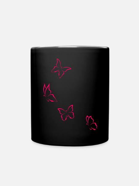 butterflies - Full Colour Mug - black