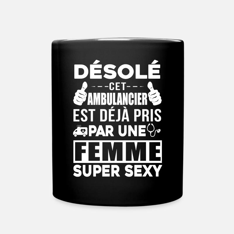 Tee Shirt Ambulancier - Mug uni - noir
