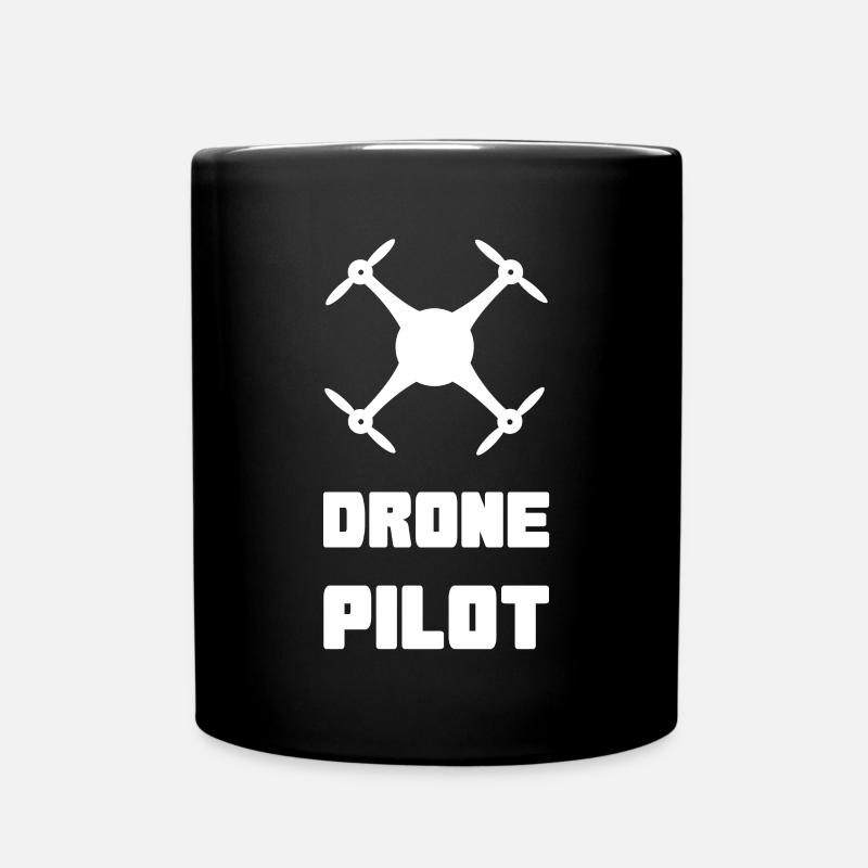 Drohne - Tasse einfarbig - Schwarz
