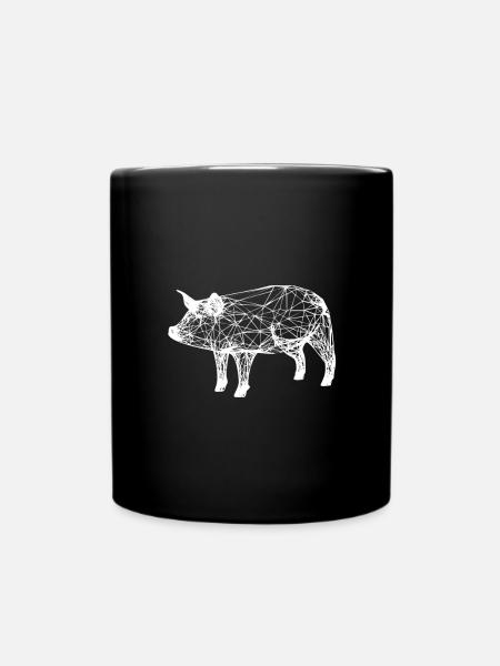 pig - Full Colour Mug - black