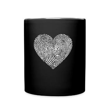 Herz - Tasse einfarbig - Schwarz - Vorne