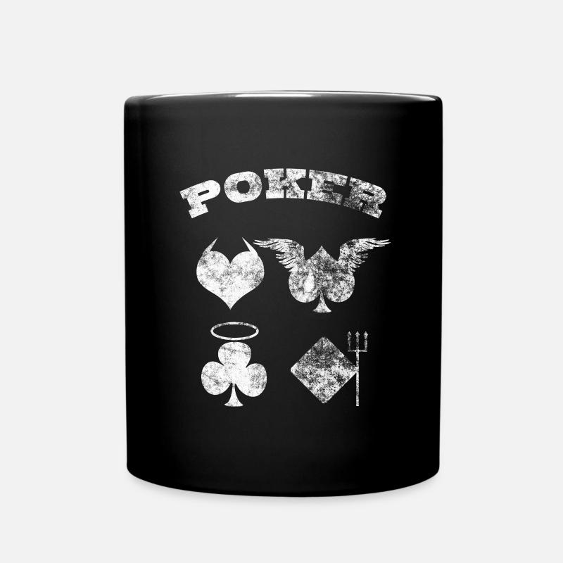 Poker Pokern - Tasse einfarbig - Schwarz
