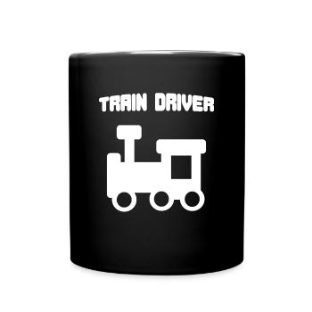 Train conductor train railway locomotive - Full Colour Mug - black - Front