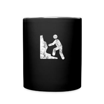 Klettern Bergsteiger Bergsteigen Kletterer - Tasse einfarbig - Schwarz - Vorne