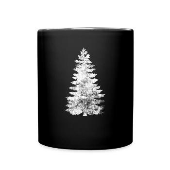 Weihnachtsbaum - Tasse einfarbig - Schwarz - Vorne