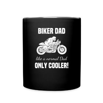 Motorcycle Motorcyclist Father Biker Dad Gift - Full Colour Mug - black - Front