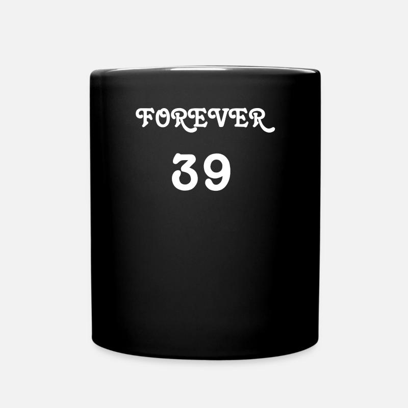 forever 39 white - Full Colour Mug - black