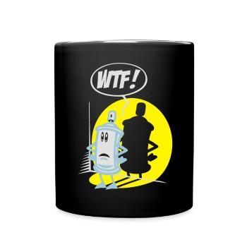 WTF sprühen flex - Tasse einfarbig - Schwarz - Vorne