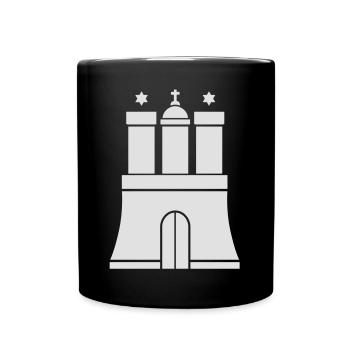 Hamburg Symbol Hamburger Wappen - Tasse einfarbig - Schwarz - Vorne