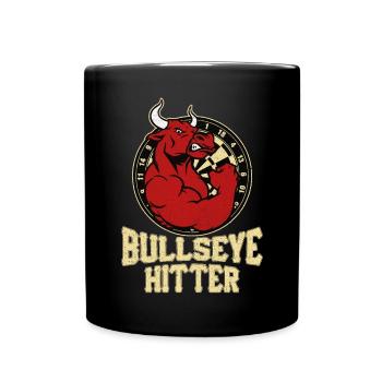 Dart Bullseye Bulle Spieler Team Turnier Geschenk - Tasse einfarbig - Schwarz - Vorne