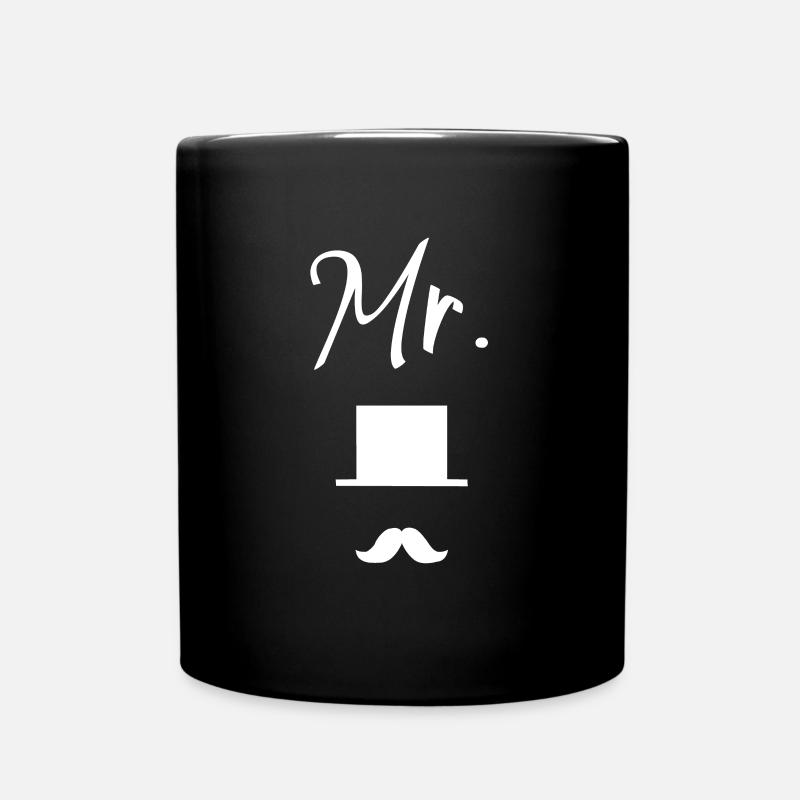 Mr Gentleman Icon – Mariage Chapeau et Moustache - Mug uni - noir