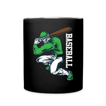 Baseball Sportart Homerun Geschenkidee Skelett - Tasse einfarbig - Schwarz - Vorne