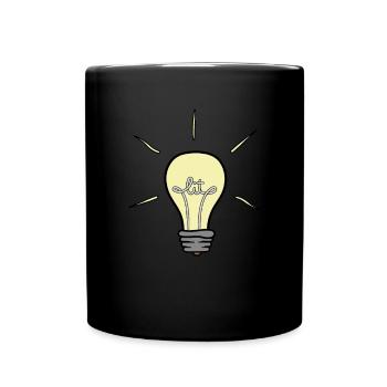 Ampoule électrique éclairée cadeau d'éclairage électrique - Mug uni - noir - Devant