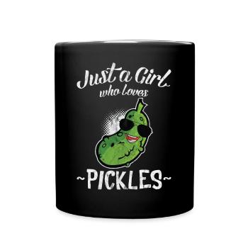 Just A Girl Who loves pickles Shirt Women Gifts - Full Colour Mug - black - Front