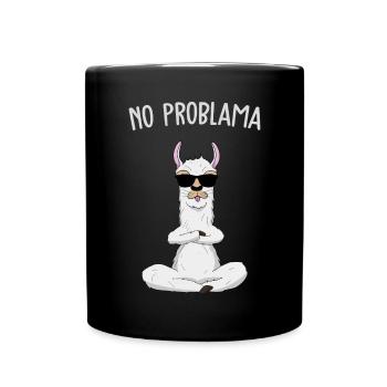 No Problama Cooles freches Lama Llama Geschenk - Tasse einfarbig - Schwarz - Vorne
