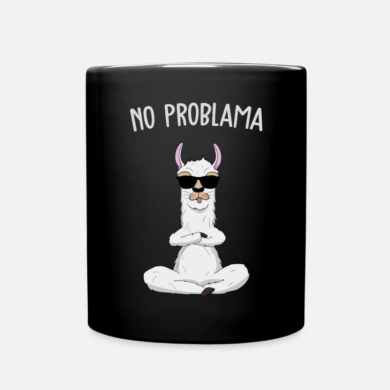 No Problama Cooles freches Lama Llama Geschenk - Tasse einfarbig - Schwarz