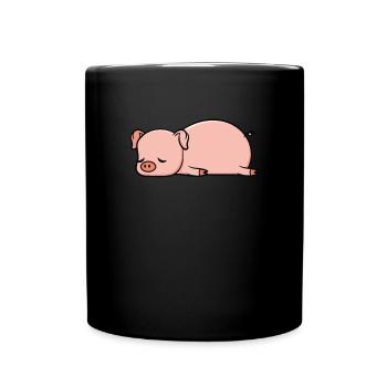 Non aujourd'hui cadeau de bacon de porc paresseux de porc - Mug uni - noir - Devant