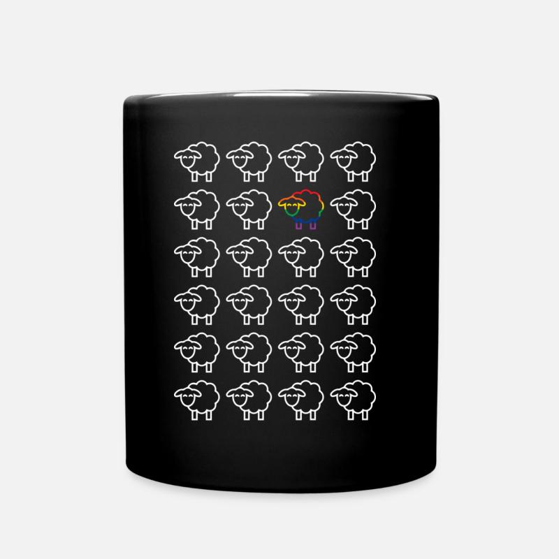 Fierté - mouton heureux, être différent, c'est beau! - Mug uni - noir